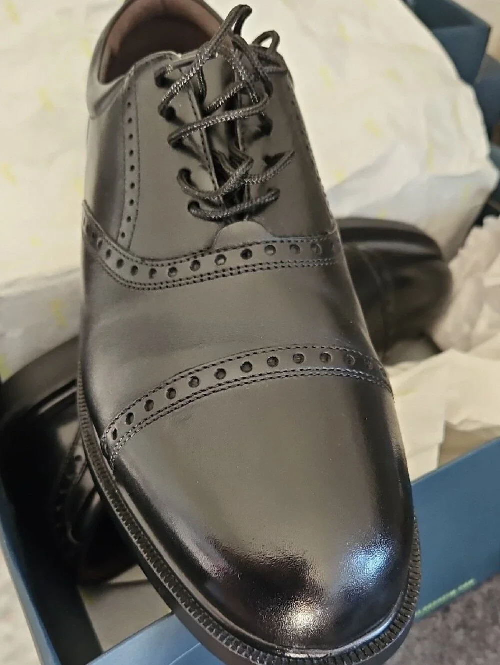 Florsheim Noval Black Leather Lace-Up Dress Oxfords Men's 10.5M